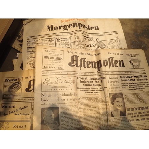 1413 - Selection of Norwegian newspapers dated 1938. Not available for in-house P&P, contact Paul O'Hea at ... 