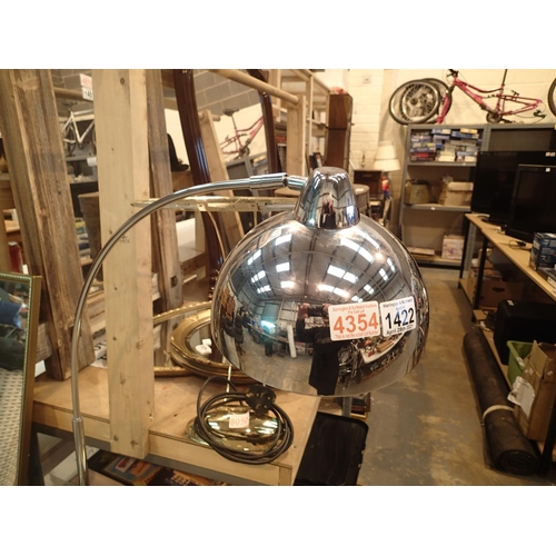 1422 - Modern metal angled standard lamp. Not available for in-house P&P, contact Paul O'Hea at Mailboxes o... 