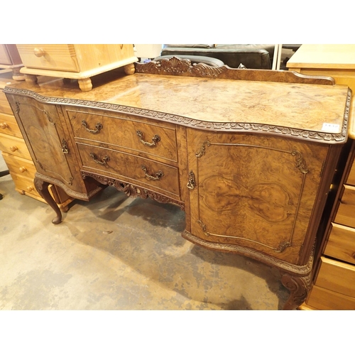 1432 - Epstein bare walnut two door with two central drawers sideboard. Not available for in-house P&P, con... 