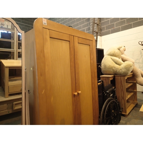 1441 - Childs two door pine wardrobe. Not available for in-house P&P, contact Paul O'Hea at Mailboxes on 01... 