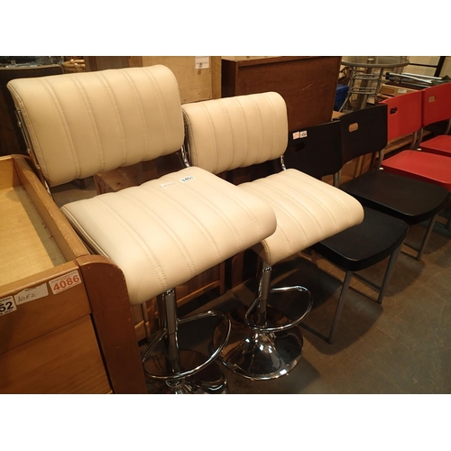 1451 - Two leather effect chrome framed breakfast bar stools. Not available for in-house P&P, contact Paul ... 