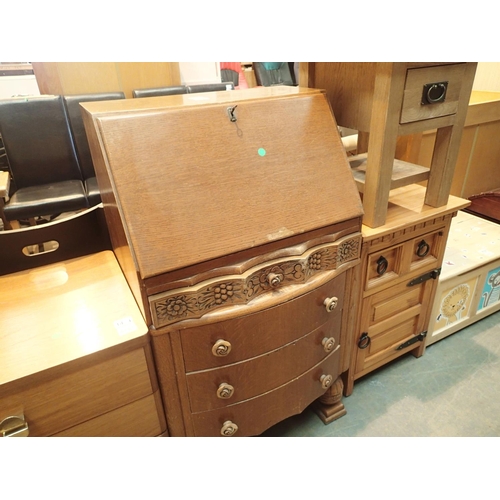 1460 - Vintage drop front bureau  with three drawers 60 x 100 x 45 cm. Not available for in-house P&P, cont... 