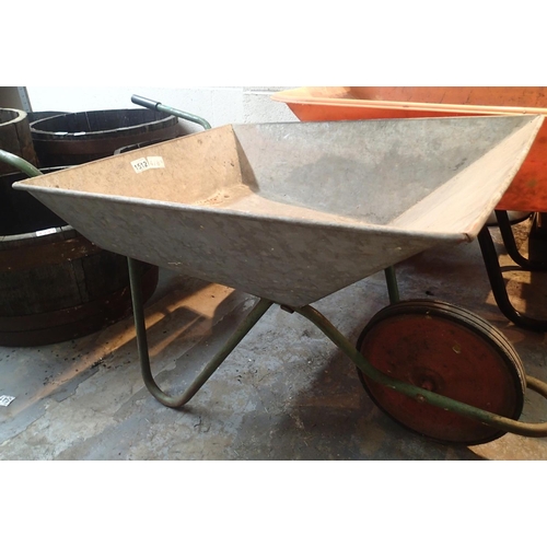 1512 - Galvanised steel garden wheelbarrow. Not available for in-house P&P, contact Paul O'Hea at Mailboxes... 