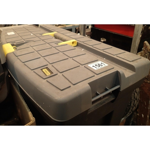 1561 - Large Stanley tool box with contents. Not available for in-house P&P, contact Paul O'Hea at Mailboxe... 