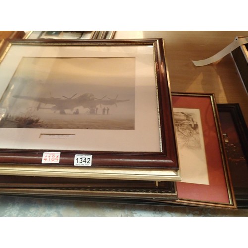 1342 - Collection of mixed framed pictures and prints. Not available for in-house P&P, contact Paul O'Hea a... 