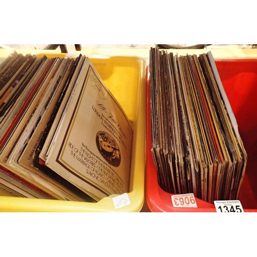 1345 - Two boxes of LP records. Not available for in-house P&P, contact Paul O'Hea at Mailboxes on 01925 65... 