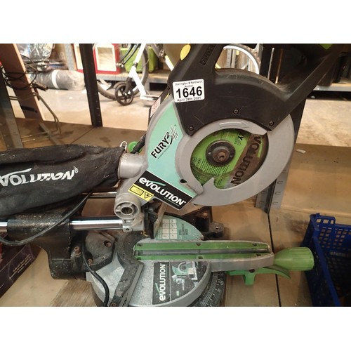 1646 - Evolution electric bench saw and a wet and dry canister 12 volt vacuum. Not available for in-house P... 