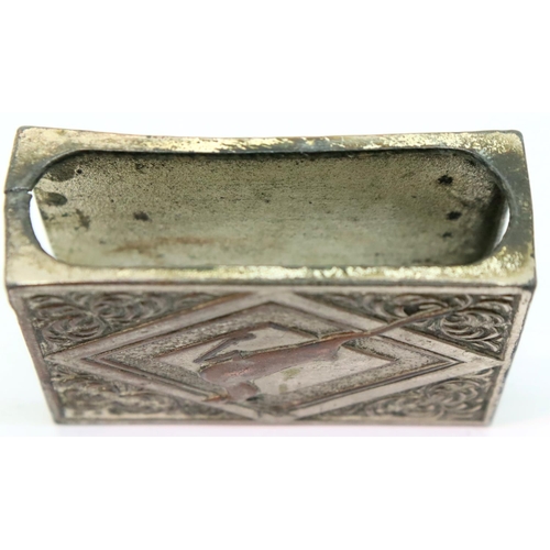 3049 - WWII Third Reich Hunting Society Matchbox Holder. P&P Group 1 (£14+VAT for the first lot and £1+VAT ... 