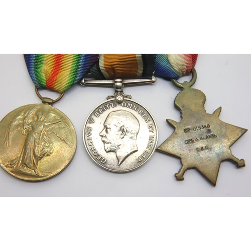 3225 - WWI medal pair and 1914-15 star to SZ-015360 CPL A Blake ASE. P&P Group 1 (£14+VAT for the first lot... 