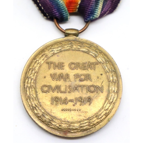 3226A - 63563 PTE J W LEADLEY L'POOL R, a British WWI Liverpool Regiment Victory medal. P&P Group 1 (£14+VAT... 