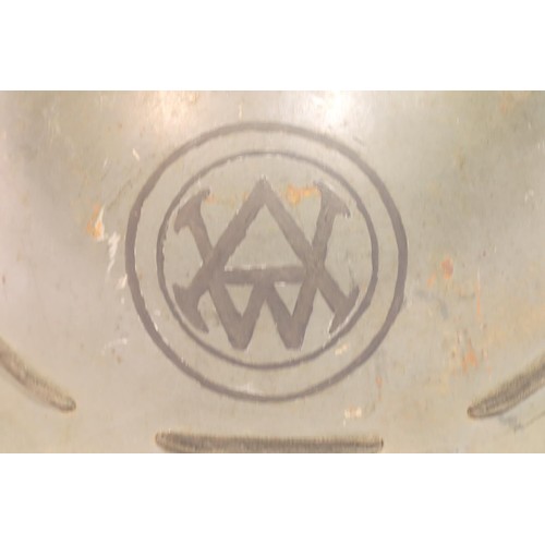 3069 - WWII Civilian Zuckerman Helmet with the Allen West Factory Logo. Allen West of Brighton made Mills g... 