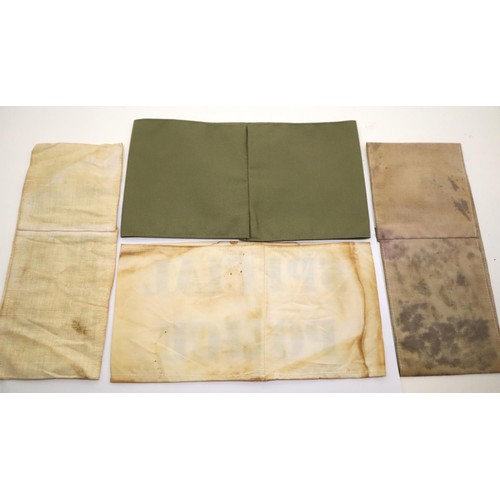 3095 - British WWII re-enactment Home Guard, ARP, Working Press and Special Police armbands (4). P&P Group ... 