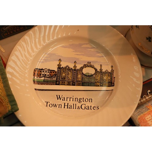 1246 - Collection of Warrington related items including greenalls memorabilia. Not available for in-house P... 