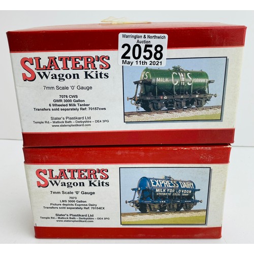 2058 - 2x Slaters O Gauge Wagon Kits - Kits include Wheels (Contents remain unchecked for completeness, how... 