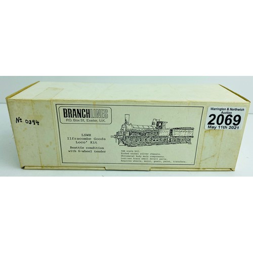 2069 - Branch Lines OO Gauge LSWR Ilfracombe Goods Loco Kit, Included in box are 12v Mashima Motor, Wheels ... 