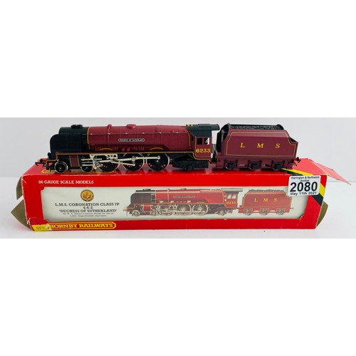 2080 - Hornby LMS 'Duchess of Sutherland' Locomotive - Model in good order, outer box tired lacking end fla... 