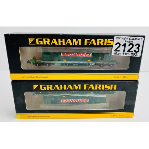 2123 - Graham Farish N Gauge 'Seawheel' Intermodal Wagons (Boxed) P&P Group 1 (£14+VAT for the first lot an... 