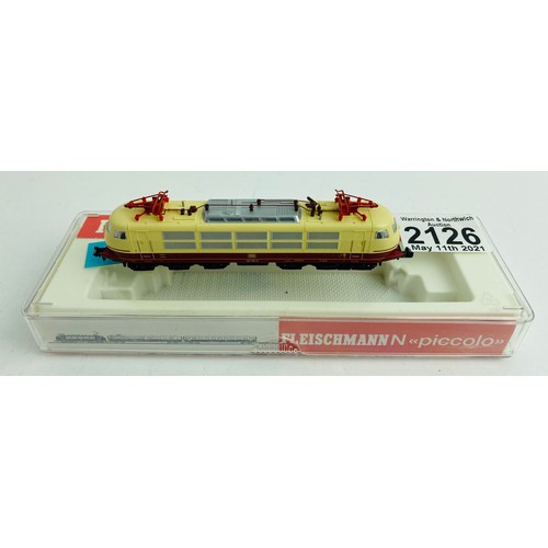 2126 - Fleischmann 7376 DB Red/Cream Twin Pantograph Locomotive in Case Box  P&P Group 1 (£14+VAT for the f... 