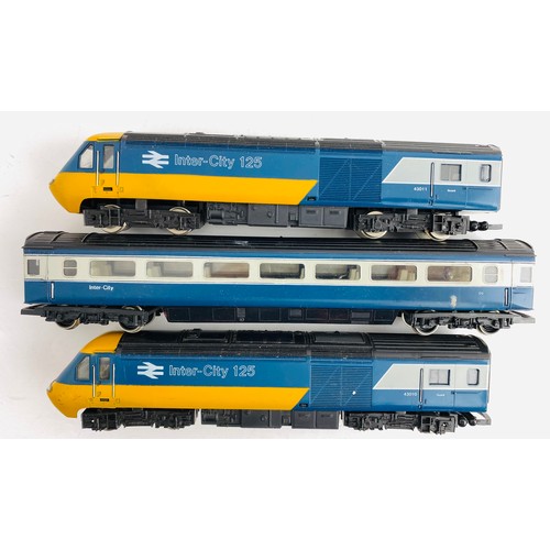 2145 - Hornby OO Gauge Intercity 125 Blue/Grey 3x Car (Unboxed) P&P Group 1 (£14+VAT for the first lot and ... 