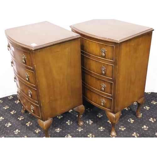 407 - Pair of 20th Century reproduction mahogany bow front bedside chests each 49 x 38 x 76 cm H. Not avai... 