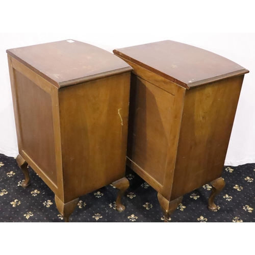 407 - Pair of 20th Century reproduction mahogany bow front bedside chests each 49 x 38 x 76 cm H. Not avai... 