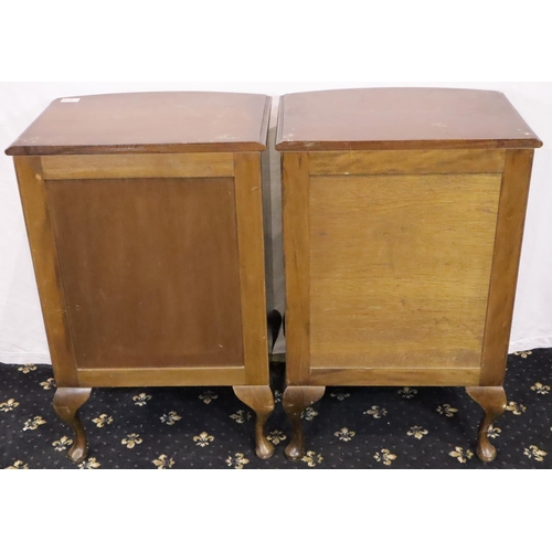 407 - Pair of 20th Century reproduction mahogany bow front bedside chests each 49 x 38 x 76 cm H. Not avai... 