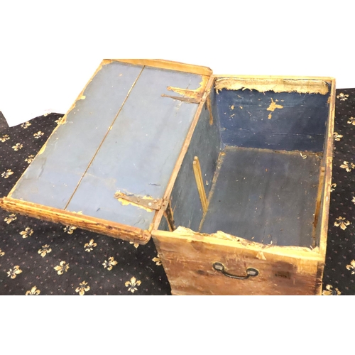 413 - A Victorian pine travellers chest of small proportions, 70 x 40 x 38 cm H/ Not available for in-hous... 