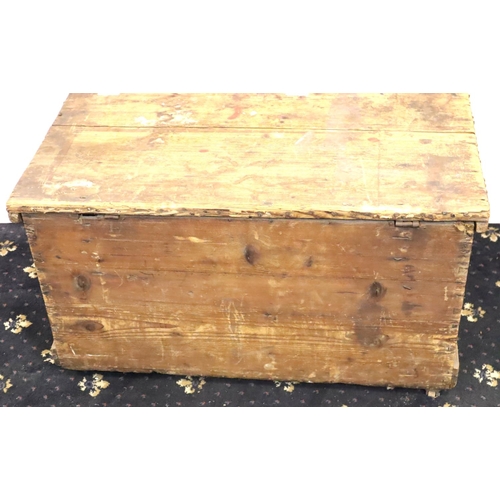 413 - A Victorian pine travellers chest of small proportions, 70 x 40 x 38 cm H/ Not available for in-hous... 