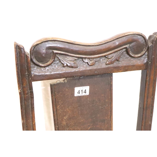 414 - Three 18th - 19th Century provincial oak chairs of varying design. Not available for in-house P&P, c... 