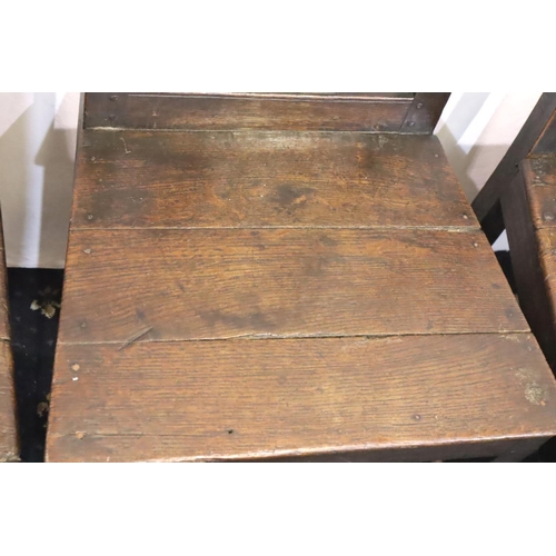 414 - Three 18th - 19th Century provincial oak chairs of varying design. Not available for in-house P&P, c... 