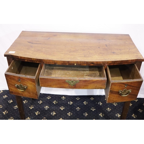 415 - George III inlaid walnut three drawer writing desk for restoration, 93 x 48 x 81 cm H and a dropleaf... 