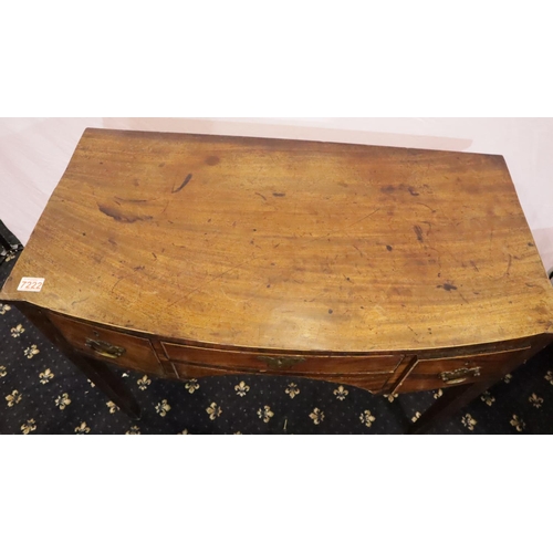 415 - George III inlaid walnut three drawer writing desk for restoration, 93 x 48 x 81 cm H and a dropleaf... 