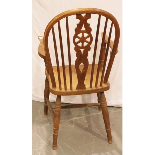 429 - 19th Century wheel-back country kitchen elbow chair. Not available for in-house P&P, contact Paul O'... 