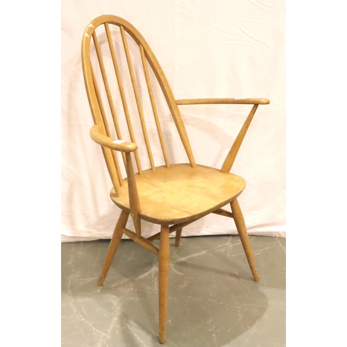 430 - Mid 20th Century Ercol light elm elbow chair. Not available for in-house P&P, contact Paul O'Hea at ... 