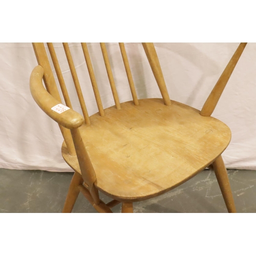 430 - Mid 20th Century Ercol light elm elbow chair. Not available for in-house P&P, contact Paul O'Hea at ... 