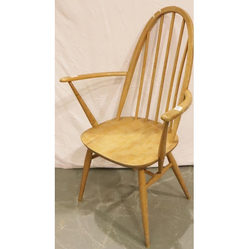 430 - Mid 20th Century Ercol light elm elbow chair. Not available for in-house P&P, contact Paul O'Hea at ... 