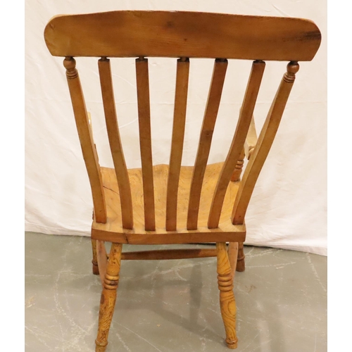 431 - A beech farmhouse kitchen chair. Not available for in-house P&P, contact Paul O'Hea at Mailboxes on ... 