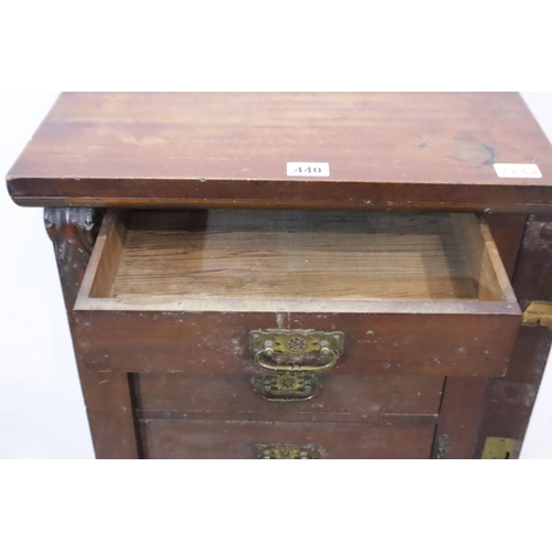 440 - A Victorian mahogany Wellington chest of seven graduate drawers, 51 x 36 x 104 cm H. Not available f... 