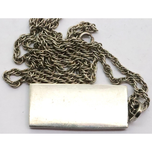 27 - Hallmarked silver ingot and chain, 22g. P&P Group 1 (£14+VAT for the first lot and £1+VAT for subseq... 