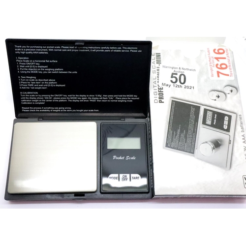 50 - Boxed old new stock professional mini 500g digital jewellery scales with batteries. P&P Group 1 (£14... 