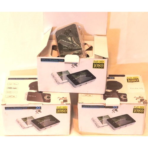 1077 - Three vehicle blackbox DVR full 1080 HD, boxed. P&P Group 1 (£14+VAT for the first lot and £1+VAT fo... 