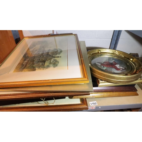 1162 - Selection of framed and glazed pictures and prints. Not available for in-house P&P, contact Paul O'H... 