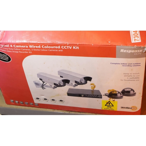 1473 - Boxed professional four camera coloured CCTV kit. Not available for in-house P&P, contact Paul O'Hea... 