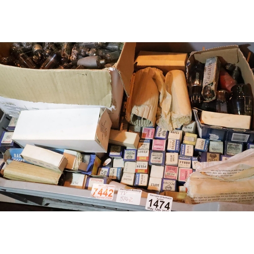 1474 - Large quantity of assorted radio and TV valves to include a Golden Dragon KT66. Not available for in... 