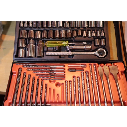 1479 - Cased socket set and drill bit set. Not available for in-house P&P, contact Paul O'Hea at Mailboxes ... 