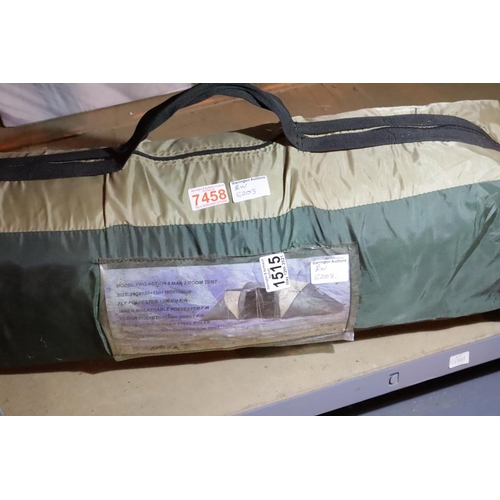 1515 - Pro Action six man two room tent, unchecked. Not available for in-house P&P, contact Paul O'Hea at M... 