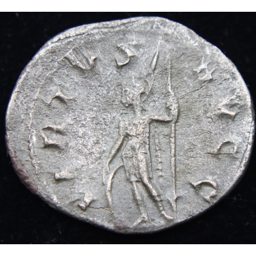 3050 - 253 AD - Silver Antoninianus of Emperor Valerian - Virtue standing. P&P Group 1 (£14+VAT for the fir... 