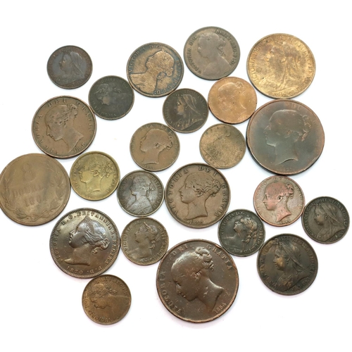 3066 - Collection of Early Copper and Bronze Coinage of Queen Victoria. P&P Group 1 (£14+VAT for the first ... 