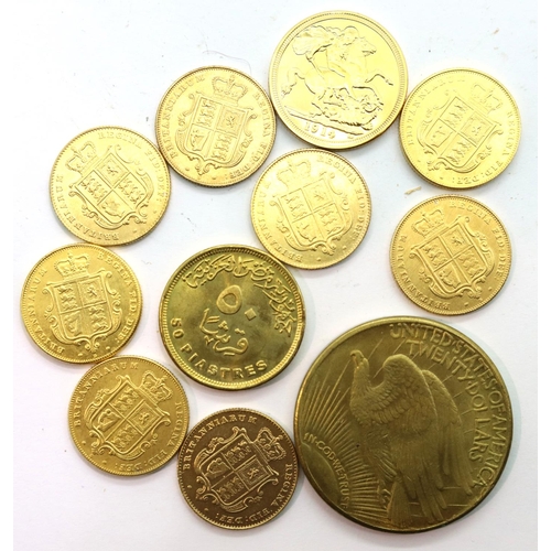 3072 - Collection of evasion/plated Gold Coins, mostly UK. P&P Group 1 (£14+VAT for the first lot and £1+VA... 