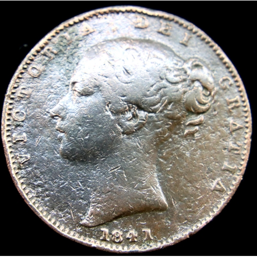 3088 - 1841 - Copper Farthing of Queen Victoria. P&P Group 1 (£14+VAT for the first lot and £1+VAT for subs... 